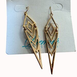 Gold-Tone Geometric Dangle Earrings By Premier Designs